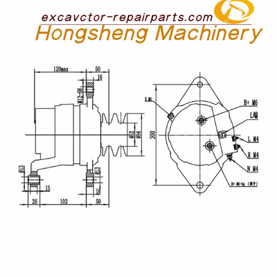 600-825-3151 alternador 24V 40A del motor 6D125 de Generator Komatsu PC400-6 del excavador