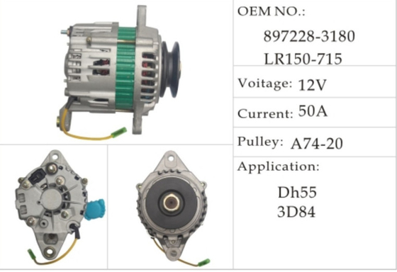 generador DH55 4JB1 897228-3180 LR15-715 de 12V 50A A74-20 Doosan