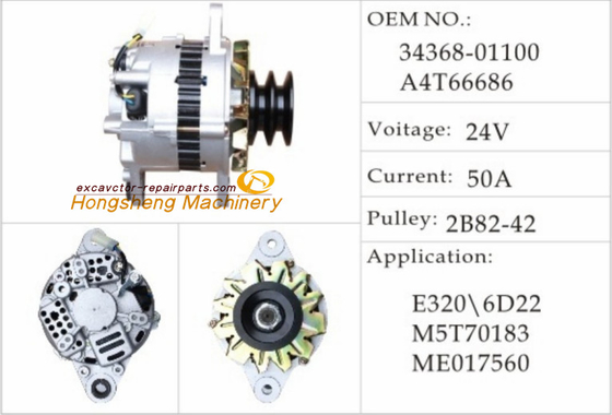 34368-01100 A4T66686 excavador Generato Engine 3066 Carter E320B C 24V 55A